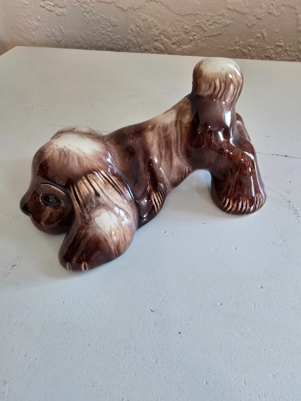 Vitage "Impy" Lichter Ware Ceramic Puppy Dog Figurine Brown Glaze